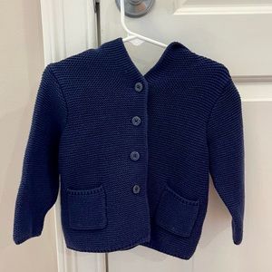 Baby GAP Knit Bear Cardigan Sweater - Navy Blue